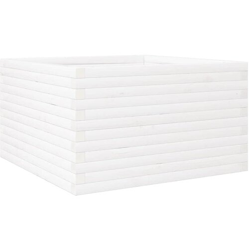  Vrtna sadilica bijela 80x80x46 cm od masivne borovine Slike
