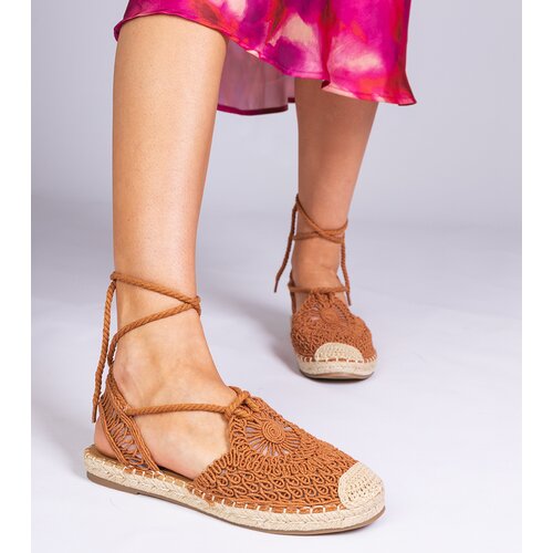 D/CEO marka niezdefiniowana Brown flat espadrille sandals Relis Slike