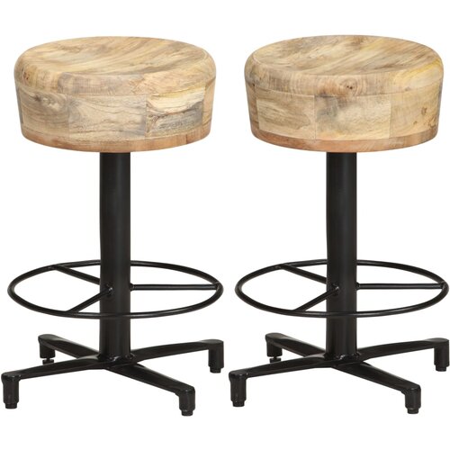 The Living Store Barski stolčki 2 kosa 52 cm trden mangov les - Barski Stolček, (21482065) Cene