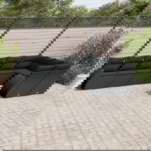 vidaXL 9-dijelni set vrtnih sofa s jastucima crni od poliratana Cijene