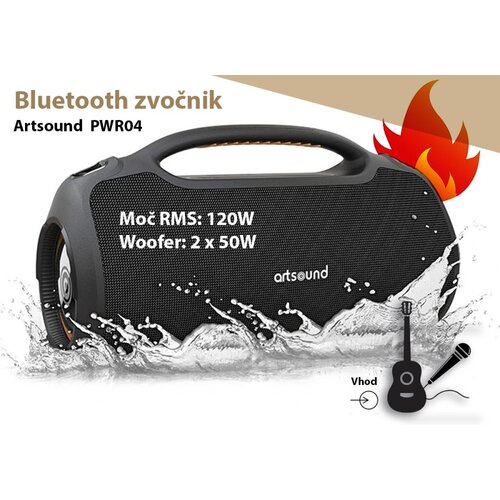 ARTSOUND Bluetooth zvočnik PWR04, vodoodporen IPX6 - - Audio-Kondric Slike