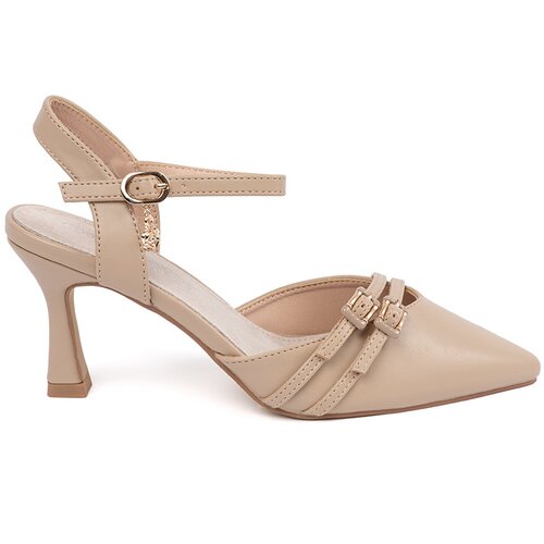 GOODIN Beige pumps with an open heel Cene