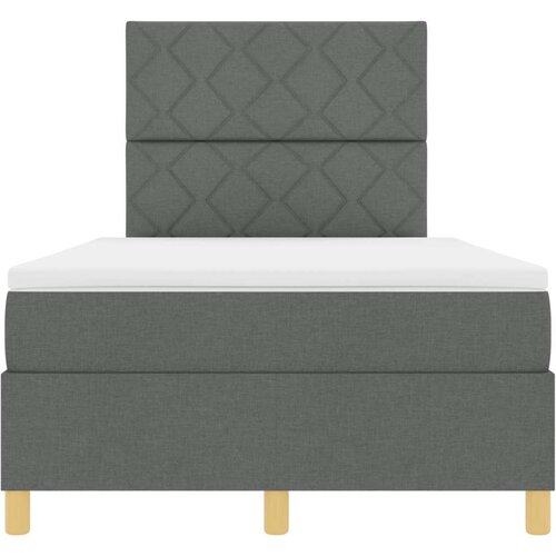 VidaXL Krevet s box spring sustavom s madracem Tamno sivi Mali dvostruki Tkanina Slike