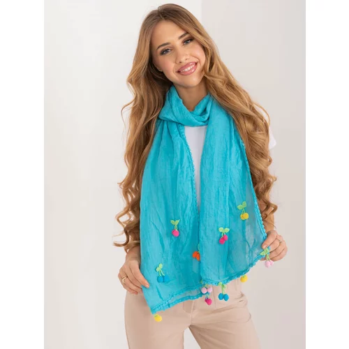 Fashion Hunters Long blue scarf with openwork finish