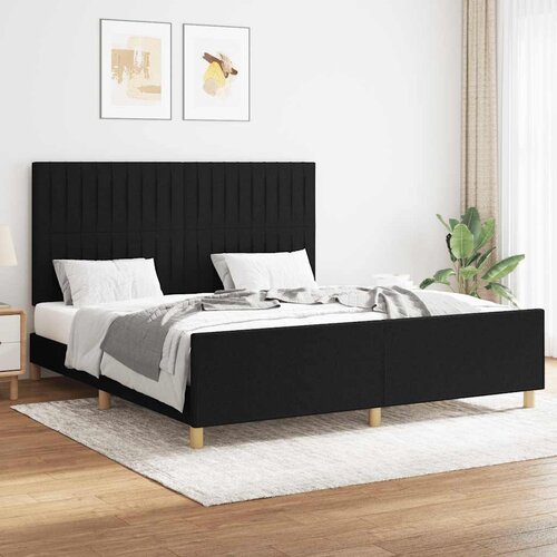  Okvir za krevet bez madraca crni 160x200 cm od tkanine Cijene