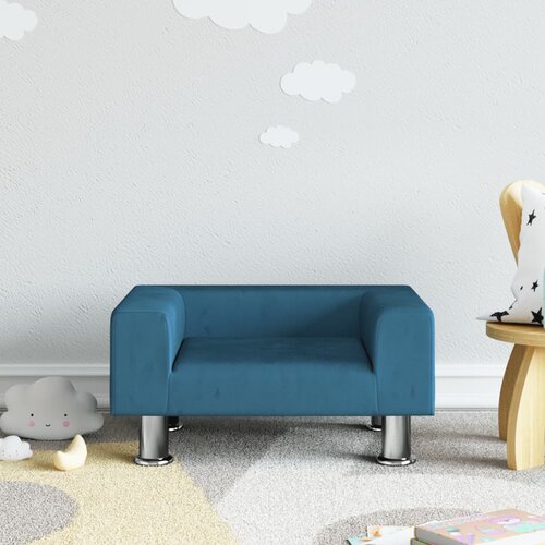 vidaXL Dječja fotelja plava 50 x 40 x 26,5 cm baršunasta Cijene