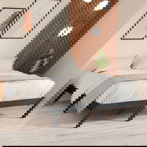Furnova Posteljni okvir siv iz trdne borovine 200x200 cm, (21934513) Slike