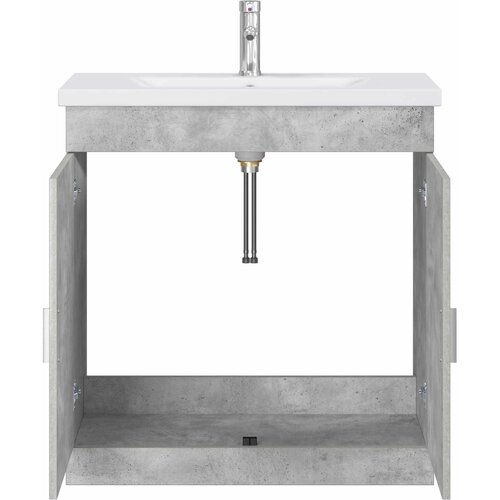  Set namje&amp;scaron;taja za kupaonicu Betonska siva 81 x 40 x 84,5 cm Slike