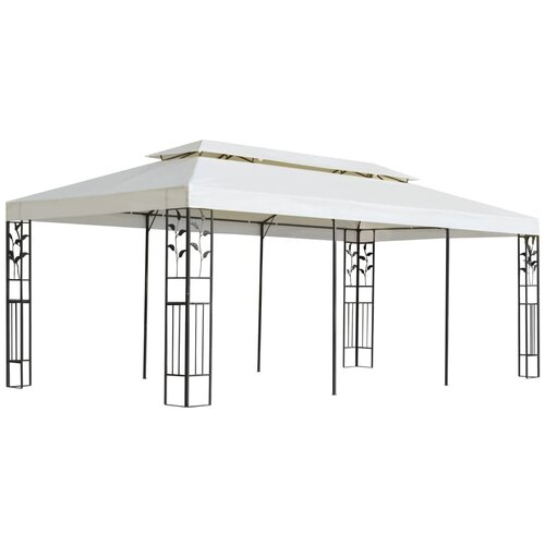 vidaXL Paviljon z dvojno streho bel 6x3 m jeklo Cene