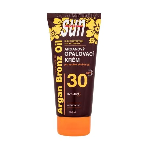 Vivaco Sun Argan Bronz Oil Tanning Cream vodoodporna zaščita pred soncem za telo 100 ml