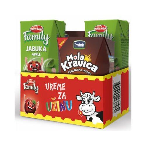 mleko čokoladno kravica + nectar family jabuka Slike