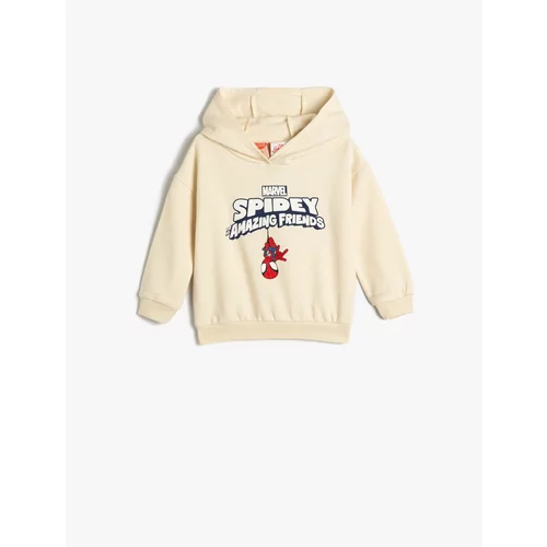Koton Spiderman Hooded Sweatshirt Licensed Long Sleeve Cotton