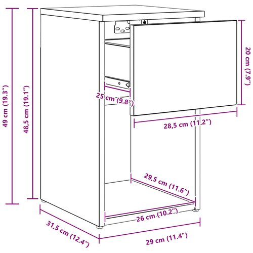  za krevet Siva sonoma 29 x 31,5 x 49 cm Slike