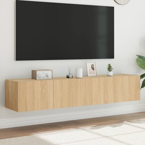  The Living Store Stenske TV omarice z LED 2 kosa sonoma hrast 80x35x31 cm - TV Stenska Omarica, (21555770) Cene