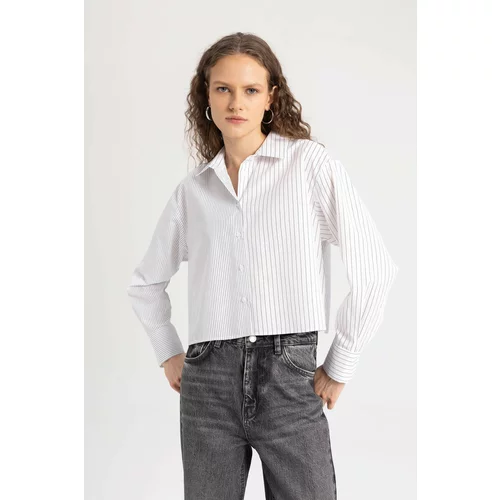 Defacto Oversize Fit Shirt Collar Poplin Long Sleeve Shirt