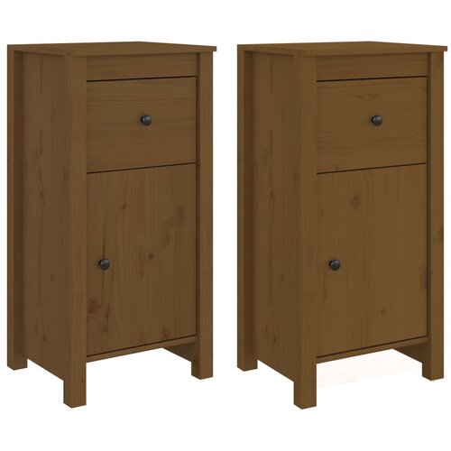 Maison Chic Komoda - Predalnik 2 kosa medeno rjava 40x35x80 cm trdna borovina, (21722468) Cene
