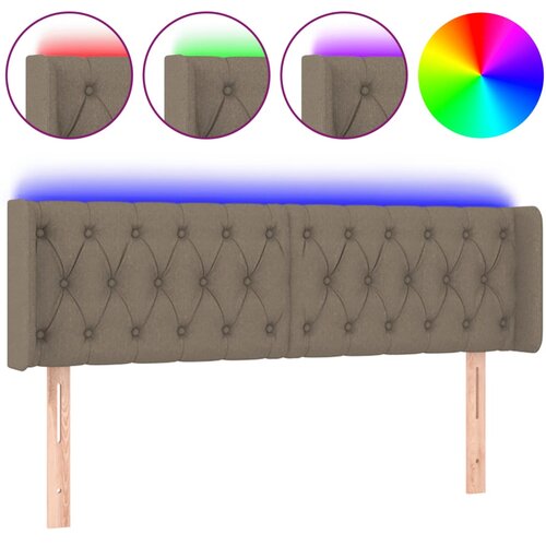  LED uzglavlje smeđesivo 163x16x78/88 cm od tkanine Slike