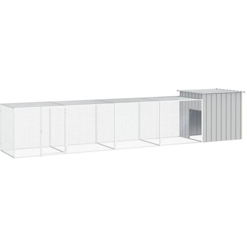 VidaXL Kavez za koko&amp;scaron;i sivi 500x91x100 cm od pocinčanog čelika Slike