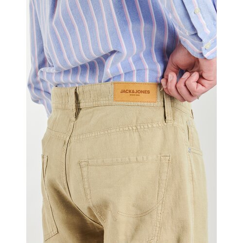 Jack &amp;amp; Jones Hlače Chino / Carrot JPSTCHRIS ORIGINAL LINEN BLEND Bež Slike