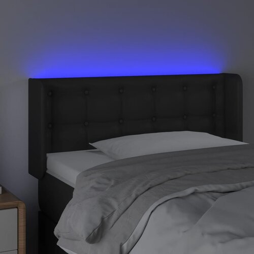  LED uzglavlje crno 83x16x78/88 cm od umjetne kože Slike