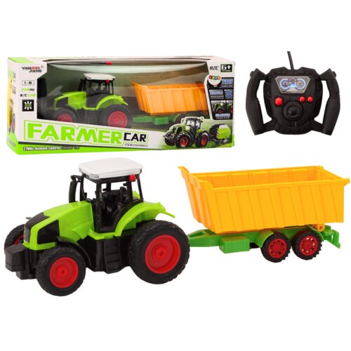  Traktor na daljinsko upravljanje s prikolicom RC 1:16 zeleni daljinski upravljač Slike
