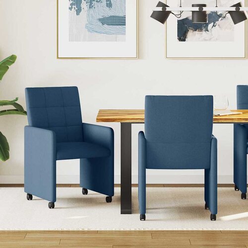 vidaXL Trpezarijske stolice 2 pcs Plava 58 x 65 x 94 cm tkanina Cene
