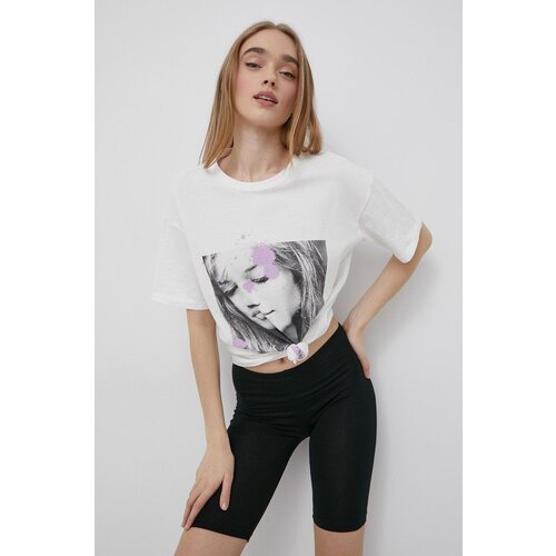 Vero Moda Pamučna majica boja: bijela Slike