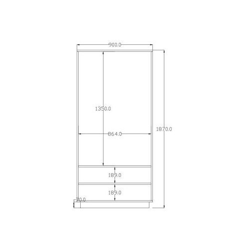 Hanah home Ormar Rb-167, 90x184x48 cm, , Smeđa Slike