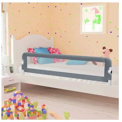  posteljno varovalo za otroke sivo 180x42 cm poliester