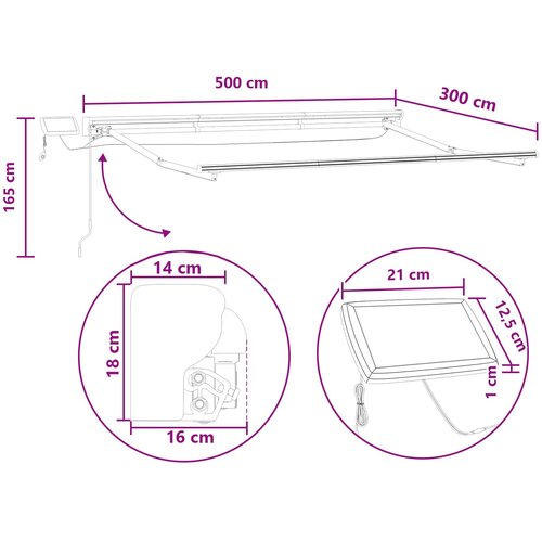  Ručni okvir tende s LED-ima Pijesak 5 x 3 m Slike