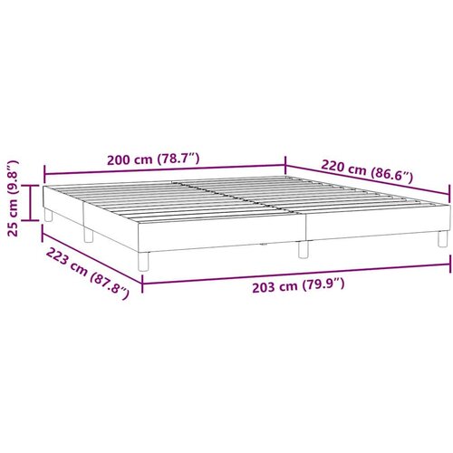 Box spring krevet bez madracem tamnosivi 200x210 cm bar&amp;scaron;unasti Slike