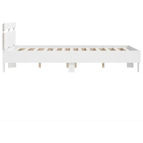  Okvir za krevet s uzglavljem i LED svjetlima bijeli 120x190 cm Slike
