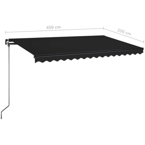 Tenda na ručno uvlačenje s LED svjetlima 450 x 350 cm antracit Slike