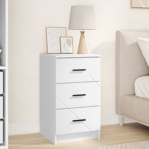 vidaXL Noćni ormar s ladicama Bijelo 38 x 38 x 66 cm Konstruirano drvo Cijene