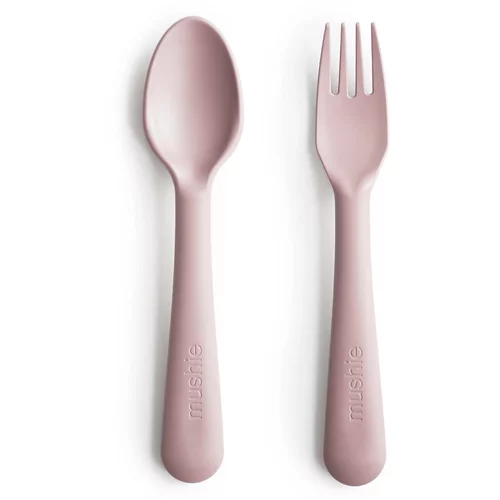 Mushie Fork and Spoon Set pribor Blush 2 kom
