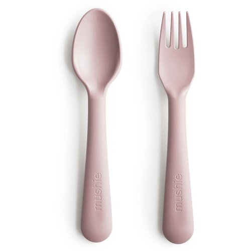 Mushie Fork and Spoon Set pribor Blush 2 kos Cene