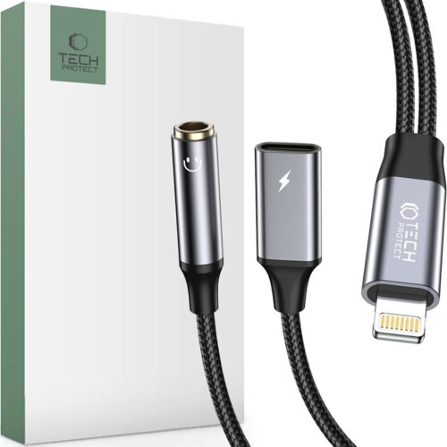 TECH-PROTECT ULTRABOOST LIGHTNING ADAPTER ZA MINI JACK 3,5MM ČRN, (22006425) Cene