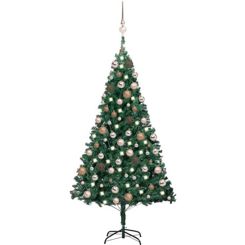 vidaXL umjetno božićno drvce LED s kuglicama zeleno 150 cm PVC Cijene