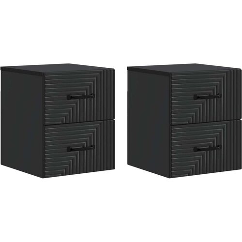  Stenski nočni omarici s predalom 2 pcs Črna 34,5 x 33 x 40 cm, (5000209592) Cene