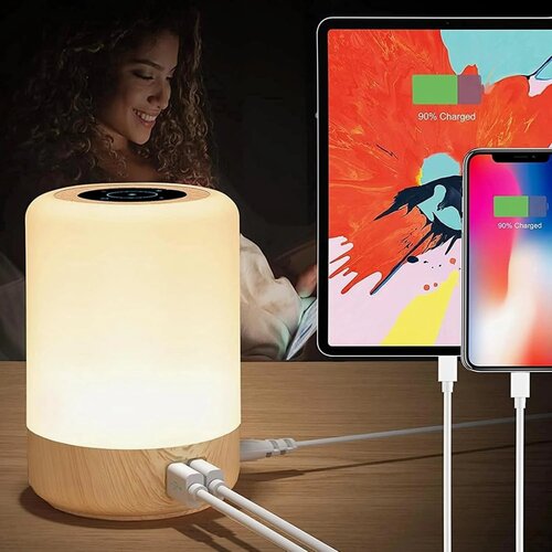 TAIPOW LED namizna svetilka s 4 USB priključki Slike