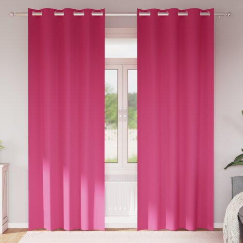 vidaXL Zavese z zavesami 2 pcs Svetlo roza 225 x 140 cm Poliester Cene