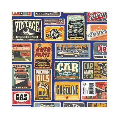 Ambar Ukrasni papir - Garage vintage, tabak Slike