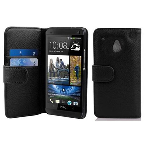 Cadorabo Ohi&scaron;je, združljivo z HTC ONE M4 MINI v oksid črna - Za&scaron;čitni ovitek iz teksturiranega umetnega usnja in žep za kartice, (20558481) Cene