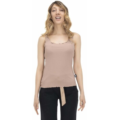 Leone 1947 Majice brez rokavov Woman Tank Earth Tones Kostanjeva Cene