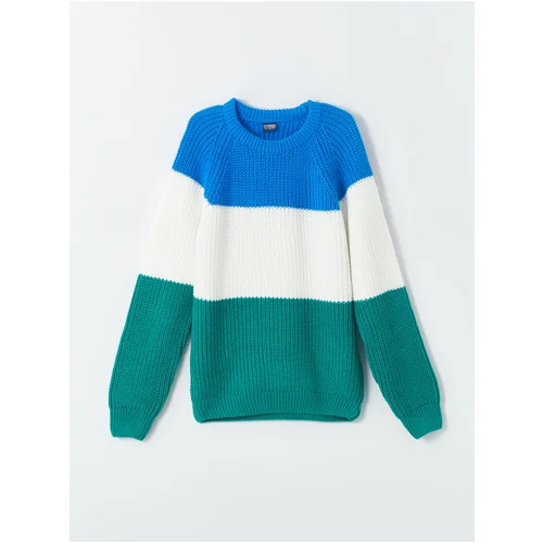 LC Waikiki Crew Neck Color Block Long Sleeve Boy Knitwear Sweater