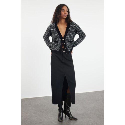 Trendyol Black Tweed Look Knitwear Cardigan Cijene