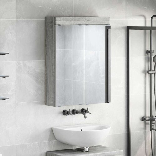  Kupaonski ormar s ogledalom TULUM Siva Sonoma 60 x 16 5 x 78 cm Slike