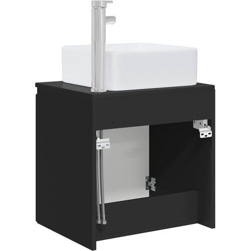  Umivaonik s policom Crna 53 x 35 x 63 cm Konstruirano drvo Slike