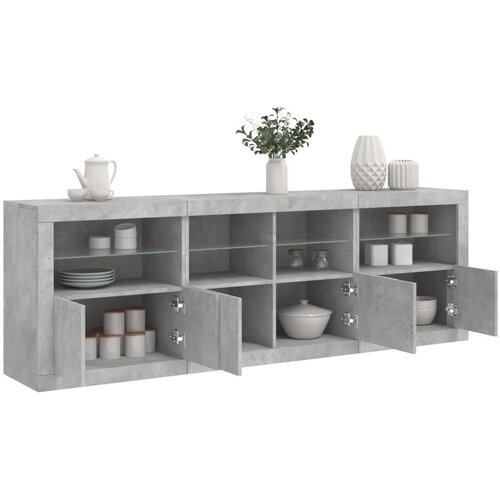 The Living Store Komoda z LED lučkami betonsko siva 202x37x67 cm - Komoda, (21661271) Cene