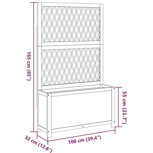 vidaXL Sadilica s rešetkom 100x32x165 cm od drva bagrema Cijene